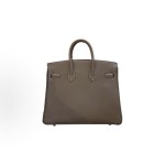 HERMES Birkin 25 Gold Buckle Women\'s Edition 18 Etoupe Elephant Grey